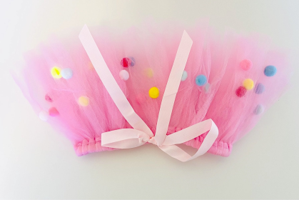 Pink Pom Pom Dog Tutu Skirt (XL)