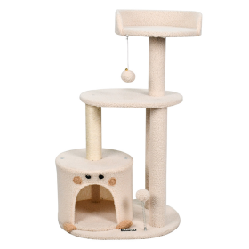 GOOPAWS Multi-Level 73-in Faux Fur Cat Tree & Condo