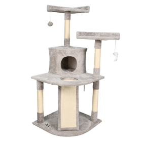 GOOPAWS Multi-Level 66-in Faux Fur Cat Tree & Condo
