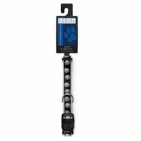 CC TwoTone Pawprint Collar 14-20In Blk