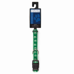 CC TwoTone Pawprint Collar 18-26In Grn