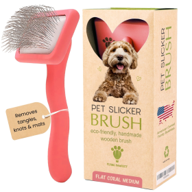Flat Coral Medium Pet Slicker Brush
