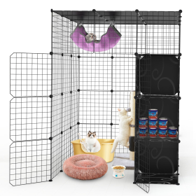 4Tier Cat Playpen Cage Black Iron Indoor Cat House