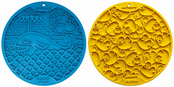 Large Blue Whale & Large Yellow Duckies Bathtub eMat Lick Mat Bundle