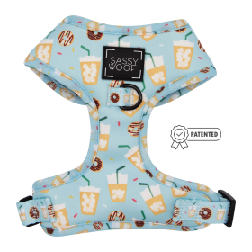 Adjustable Harness (Color: Sweets & Pawfee, size: XXsmall)