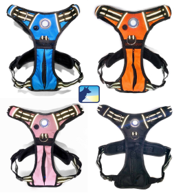 Headlight Harness, Dog Harness with Built In LED Light (Color: Pink, size: large)