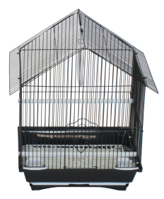 YML House Top Style Parakeet Cage (Color: Black, size: 11" x 9" x 16")