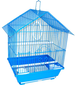 YML House Top Style Parakeet Cage (Color: Blue, size: 11" x 9" x 16")