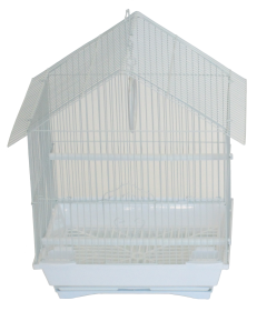 YML House Top Style Parakeet Cage (Color: White, size: 11" x 9" x 16")