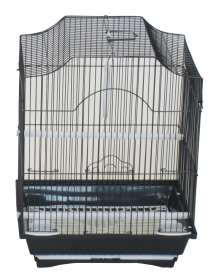 YML Cornerless Flat Top Cage (Color: Black, size: Small - 11" x 9" x 14")