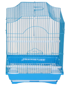 YML Cornerless Flat Top Cage (Color: Blue, size: Small - 11" x 9" x 14")