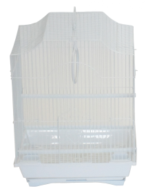 YML Cornerless Flat Top Cage (Color: White, size: Small - 11" x 9" x 14")