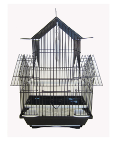 YML Pagoda Top Parakeet Cage (Color: Black, size: Small - 11" x 9" x 16")