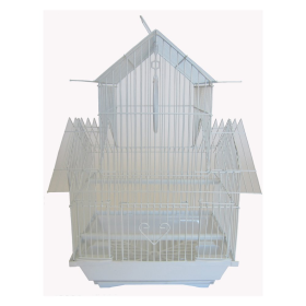 YML Pagoda Top Parakeet Cage (Color: White, size: Small - 11" x 9" x 16")