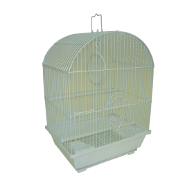 YML Round Top Style Parakeet Cage (Color: White, size: 13.3" x 10.8" x 17.8")
