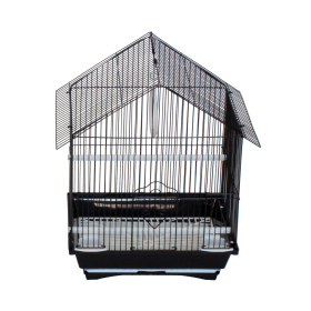 YML House Top Style Parakeet Cage (Color: Black, size: 13.3" x 10.8" x 17.8")