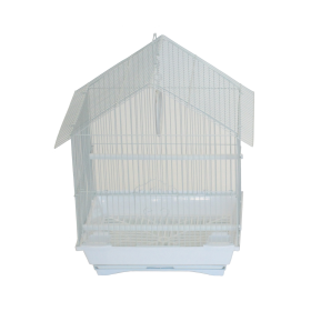 YML House Top Style Parakeet Cage (Color: White, size: 13.3" x 10.8" x 17.8")