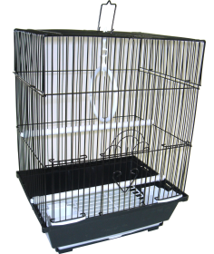 YML Flat Top Parakeet Cage (Color: Black, size: 13.3" x 10.8" x 16.5")