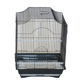YML Cornerless Flat Top Cage (Color: Black, size: Medium - 13.3" x 10.8" x 16.5")