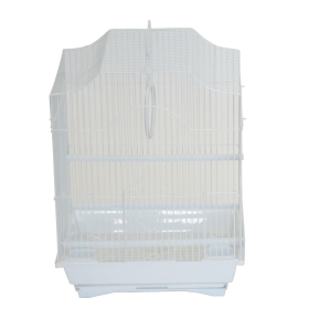 YML Cornerless Flat Top Cage (Color: White, size: Medium - 13.3" x 10.8" x 16.5")