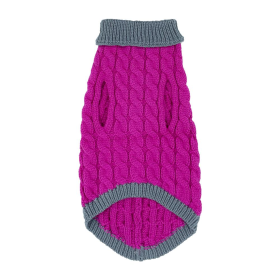 Mr. Peanut's Knitted Acrylic Dog Sweaters (Color: Royal Rosa With Gray Fringe, size: medium)