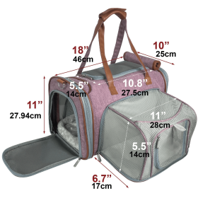Mr. Peanut's Gold Series Standard Size Expandable Pet Carrier (Color: purple, size: 18 in L x 10.5 in W x 11 in H)