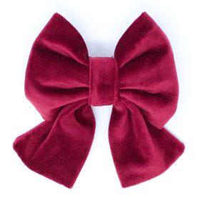 Limited Edition Velvet Mulberry Sailor Dog Bow (size: large)