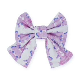 French Lavender Ink Blot Sailor Dog Bow (size: large)