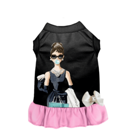 Little Miss Sniffany Dress (Color: BLACK AND PINK, size: small)