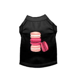 Love Macaroons Dog Shirt (Color: Black, size: small)