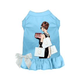 Sniffany & Macaroons, Please- Dog Dress (Color: Blue, size: X Small)