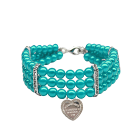 Three-Row Pearl Sniffany Dog Necklace (size: medium)