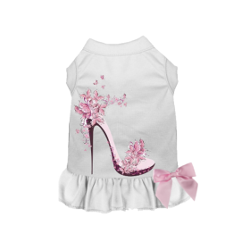 Floral Spring Stiletto Dress (Color: White, size: X Large)