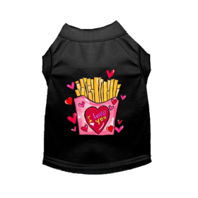 French Fries are My Valentine Dog (Color: Black, size: X Large)