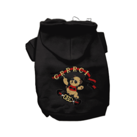 GG Skateboard Dog Hoodie (Color: Black, size: X Large)