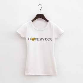 I Love My Dog/ I love My Mum (Color: White, size: large)