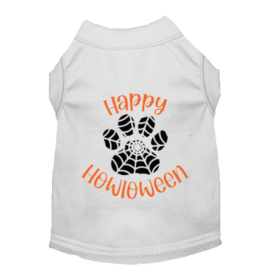 Happy Howloween Paw Print Tee (Color: Red, size: XS)