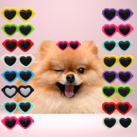 My Heart Shaped Sunnies- Dog Hair Clips (Color: Aqua, size: X Large)