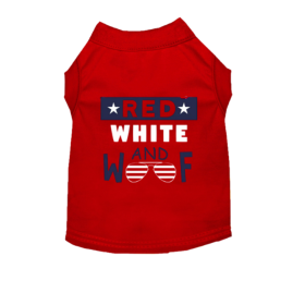 Red, White & Woof Tee Patriotic Dog T-Shirt (Color: Solid Light Pink, size: XS)