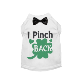 I Pinch Back St. Patrick's Day Dog Tee (Color: White, size: L)