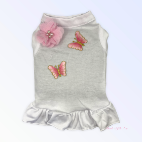 Chiffon & Butterflies (Color: White, size: small)