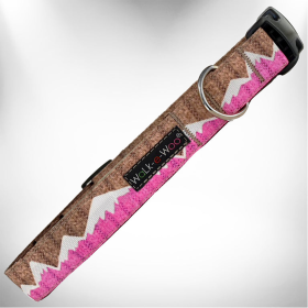 Mountain Dog Collars (Color: Pink Snowcap Mtn, size: L 1" width fits 14-25" neck)