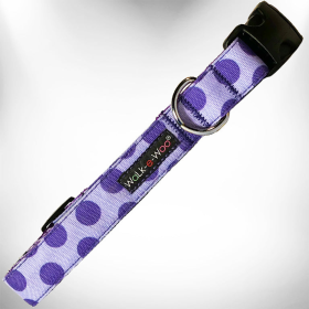Polka Dot Dog - Monotone Collars (Color: purple, size: S 3/4" width fits 10-14" neck)