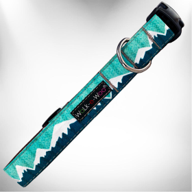 Mountain Dog Collars (Color: Wintergreen Snowcap Mtn, size: XL 1.5" wide fits 18-28" neck)