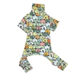 Cartoon Dog Faces PJ (Color: Light Green, size: X-Large)