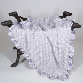 Ruffle Baby Dog Blanket (Color: silver, size: large)