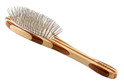 Bass Brushes- Style & Detangle Pet Brush (Color: Striped Bamboo, size: medium)