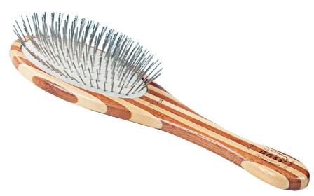 Bass Brushes- Style & Detangle Pet Brush (Color: Striped Bamboo, size: large)