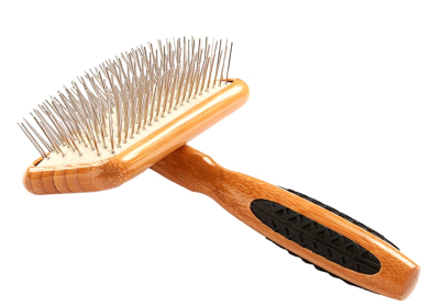 Bass Brushes- Shine & Condition Pet Brush (Color: Striped Bamboo, size: medium)