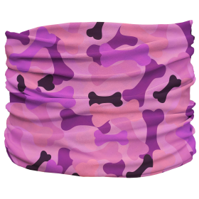 Bone Camo Pup Scruff (Color: Pink, size: 3XL)